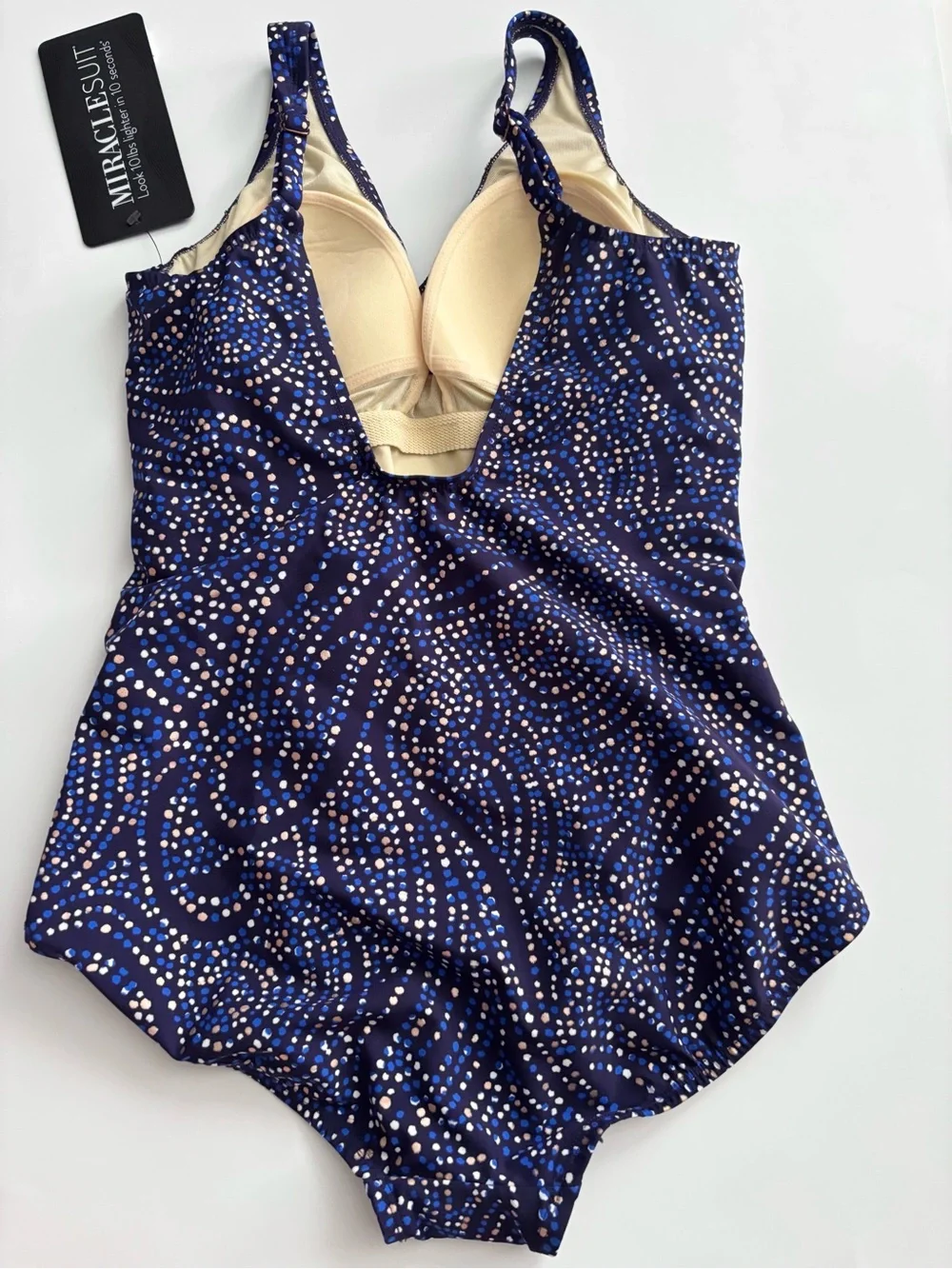 Miraclesuit Spotlight Oceanus One Piece Swimsuit Blue Gold NWT Slimming 14
